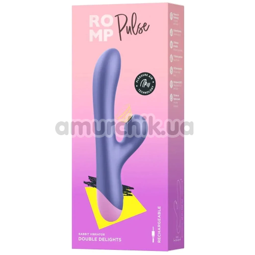 Вібратор з вакуумним стимулятором Romp Pulse, фіолетовий