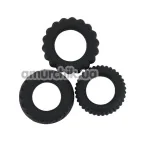 Набор из 3 эрекционных колец Titan Cock Ring, черный - Фото №1