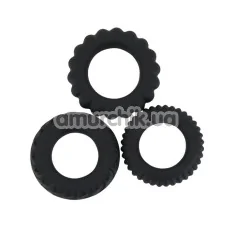 Набір з 3 ерекційних кілець Titan Cock Ring, чорний - Фото №1