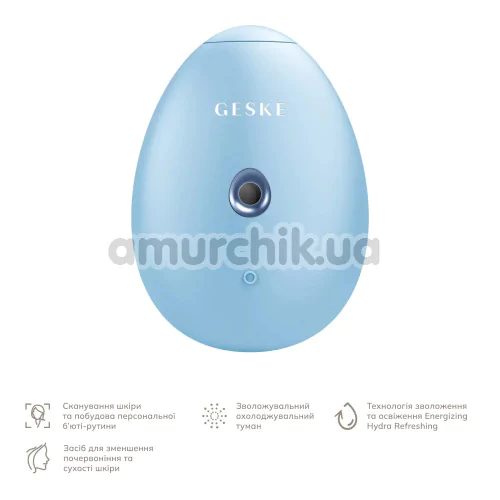 Увлажнитель для кожи лица Geske Facial Hydration Refresher 4 in 1 Oval, голубой