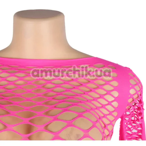 Комплект Star Night Hollow Out Fishnet Lingerie Set, розовый: топ + трусики-стринги