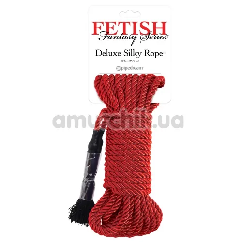 Верёвка Fetish Fantasy Series Deluxe Silky Rope, красная - Фото №1
