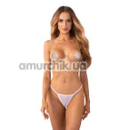 Украшение для груди Obsessive Kisselie, серебряное - Фото №1