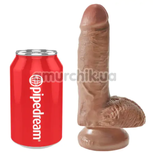Фаллоимитатор King Cock With Balls, 18 см светло-коричневый