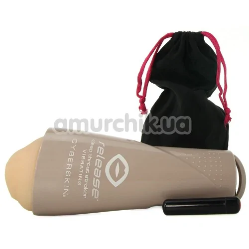 Симулятор орального сексу з вібрацією Cyberskin Release Deep Throat Stroker Vibrating, тілесний
