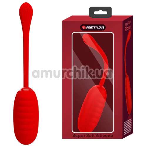 Віброяйце Pretty Love Kirk Super Soft Silicone, червоне