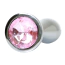 Анальна пробка зі світло-рожевим кристалом Exclusivity Jewellery Silver Straight Plug M, срібна - Фото №2