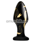 Анальна пробка Secret Kisses 4 Handblown Glass Plug With Beginners Friendly Classic Shape, чорна - Фото №1