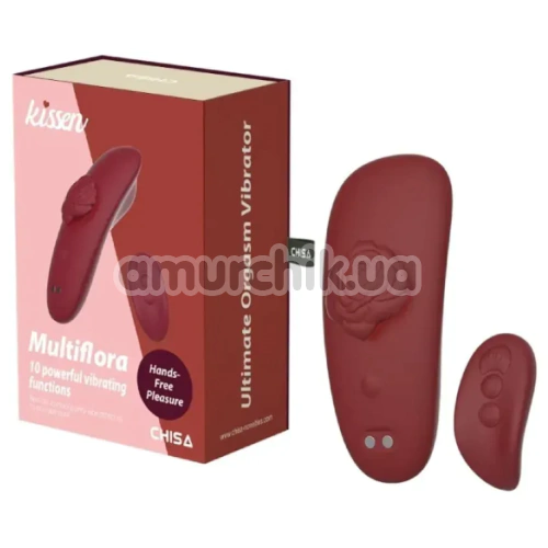 Клиторальный вибратор Kissen Multiflora, бордовый