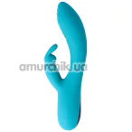 Вібратор з пульсацією Virgite Vibes Rabbit And Vibrator With Tapping V9, блакитний - Фото №1