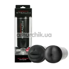 Мастурбатор Cyberskin Stealth Stroker Double Stroker Mouth & Anal, сірий - Фото №1