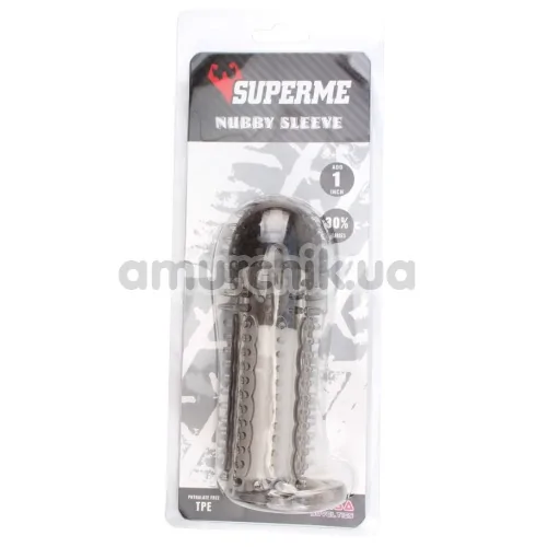 Насадка на пеніс Superme Nubby Sleeve, сіра