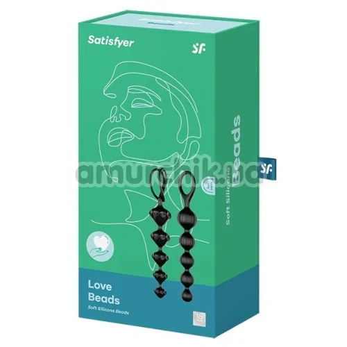 Набір из 2 анальних ланцюжків Satisfyer Love Beads, чорний
