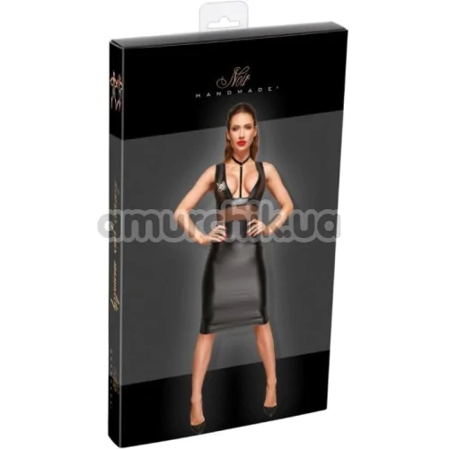 Платье Noir Handmade Wetlook Midi Dress, черное