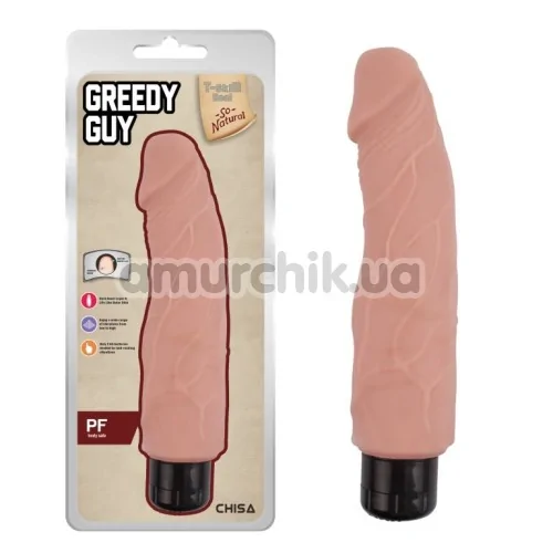 Вибратор T-skin ReaL Greedy Guy, телесный