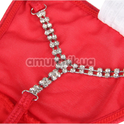 Трусики-стрінги Star Night Rhinestone Panties With Crystals, червоні