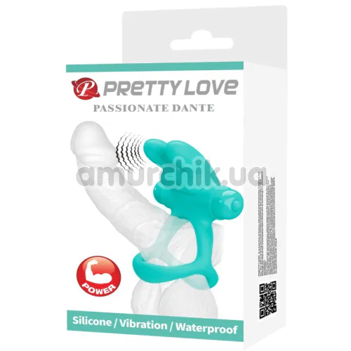 Виброкольцо для члена Pretty Love Passionate Dante, бирюзовое