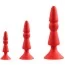 Набор из 3 анальных пробок Menzstuff 3-Piece Anal Cone Set, красный - Фото №1