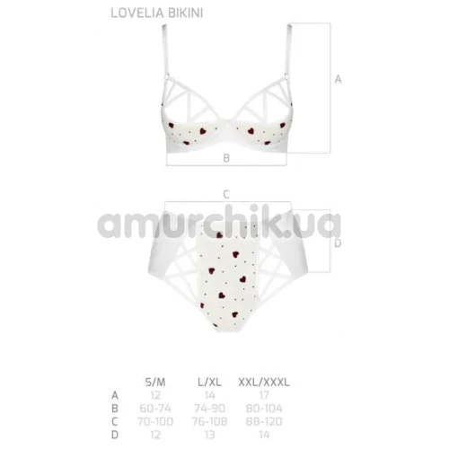 Комплект Passion Free Your Senses Lovelia Bikini, білий: бюстгальтер + трусики