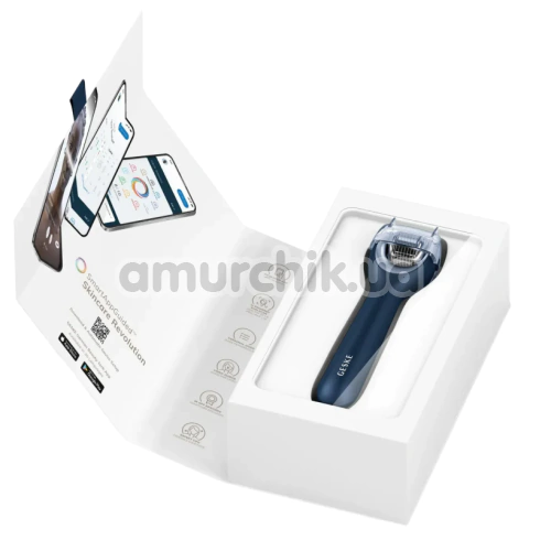 Масажер-ролер для обличчя з мікроголками Geske MicroNeedle Face Roller 9 in 1, синій
