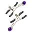 Зажимы для сосков DS Fetish Metal Nipple Clamps With One Bell, фиолетовые - Фото №2