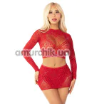 Комплект Leg Avenue Wildest Dreams Crop Top And Skirt Set, красный: топ + юбка - Фото №1