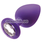 Анальна пробка з прозорим кристалом Anal Play Diamond Booty Jewel Small, фіолетова - Фото №1