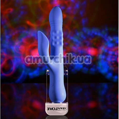 Вибратор с пульсацией и толчками Evolved Pop Goes The O, фиолетовый