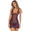 Комплект Sneak Peak 2PC Chemise Set, фиолетовый: пеньюар + трусики-стринги - Фото №1
