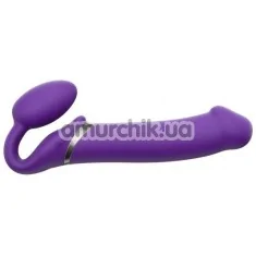 Безремневий страпон з вібрацією Strap-On-Me Vibrating Bendable Strap-On XL, фіолетовий - Фото №1
