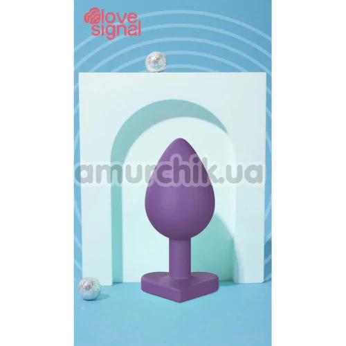 Анальная пробка Love Signal Heart Plug Large, фиолетовая