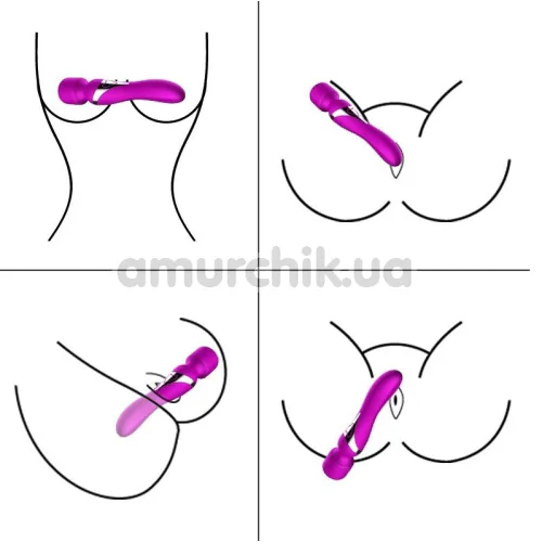 Універсальний вібромасажер Foxshow Silicone Dual Massager, фіолетовий