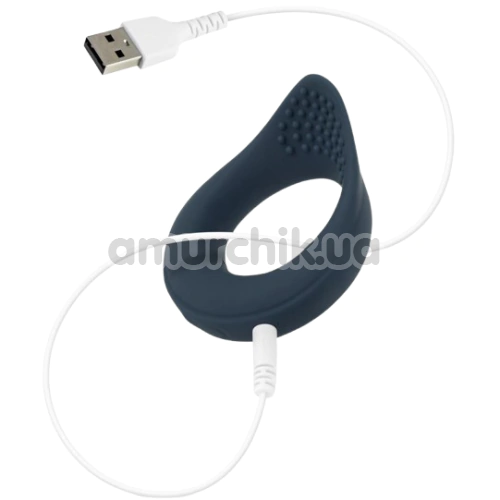 Виброкольцо для члена Boners Vibrating Cockring, синее