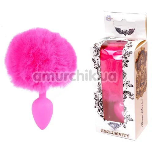 Анальна пробка з рожевим хвостиком Boss Series Exclusivity Silikon Bunny Tail, рожева