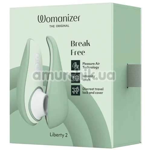 Симулятор орального секса для женщин Womanizer Liberty 2, бирюзовый