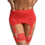 Комплект Star Night High Waisted Vintage Garter Set, красный: трусики-стринги + пояс для чулок - Фото №1