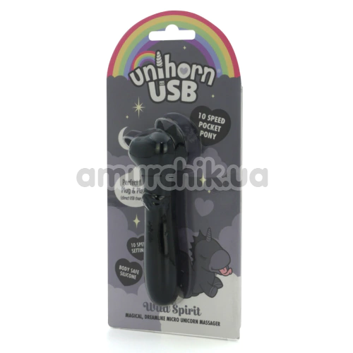 Кліторальний вібратор Unihorn Usb Wild Spirit, чорний