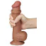 Фаллоимитатор Sliding-Skin Dual Layer Dong 8 с маленькой мошонкой, светло-коричневый - Фото №10