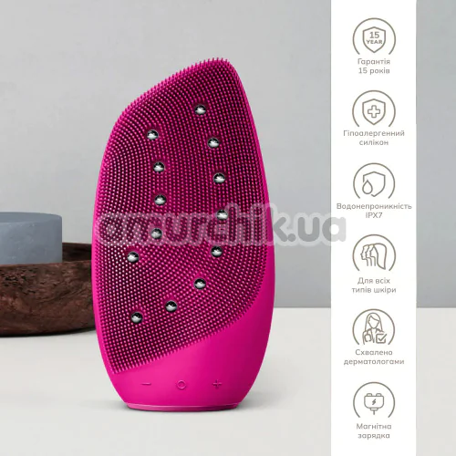 Щетка для лица Geske Sonic Thermo Facial Brush & Face-Lifter 8 in 1, ярко-розовая