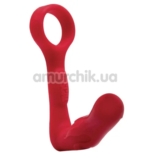 Эрекционное кольцо со стимулятором простаты Rascal Cock and Ass Blaster, красное - Фото №1