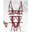 Комплект Star Night Summer Garden Lingerie Set, бордовый: бюстгальтер + трусики-стринги + пояс для чулок - Фото №10