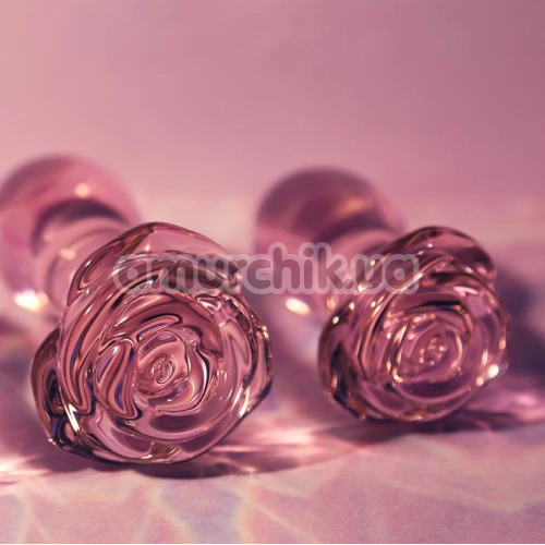Набор анальных пробок Glaze Glass Rosebud Anal Training Set, розовый