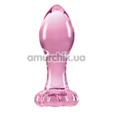 Анальна пробка Crystal Glass Flower, рожева - Фото №1