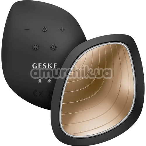 Ультразвуковой массажер-маска для лица Geske Sonic Warm & Cool Mask 9 in 1, серо-золотой