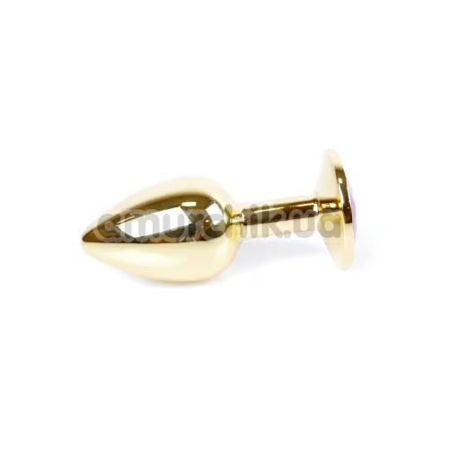 Анальная пробка со светло-розовым кристаллом Exclusivity Jewellery Gold Plug, золотая
