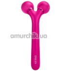 Ультразвуковой массажер для лица Geske Sonic Facial Roller 4 in 1, ярко-розовый - Фото №1