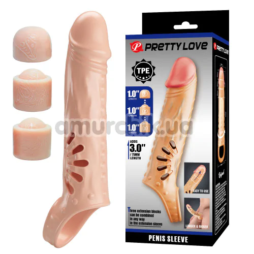 Насадка на пенис Pretty Love Penis Sleeve Rafael, телесная