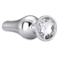 Анальна пробка з прозорим кристалом Gleaming Love Small Pleasure Plug, срібна - Фото №2