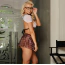 Костюм школярки JSY Sexy Lingerie 9274, біло-червоний: спідниця + топ + трусики-стрінги + краватка + окуляри - Фото №6