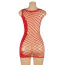 Платье Star Night Hollow Out Single Shoulder Rhinestone Fishnet Dress, красное - Фото №7